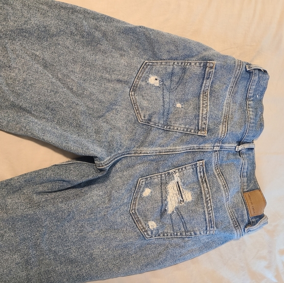 American Eagle Stretch Straight Leg Ripped Jeans 8 Regular - Picture 4 of 6